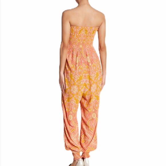 Free People Thinking of You Smocked Jumpsuit NWT - Picture 2 of 9